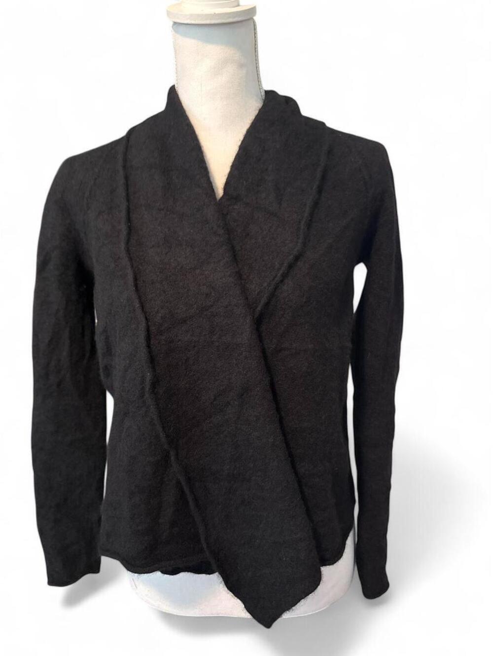 Alex Marie 100% Cashmere Black Wrap Cardigan Sweater L